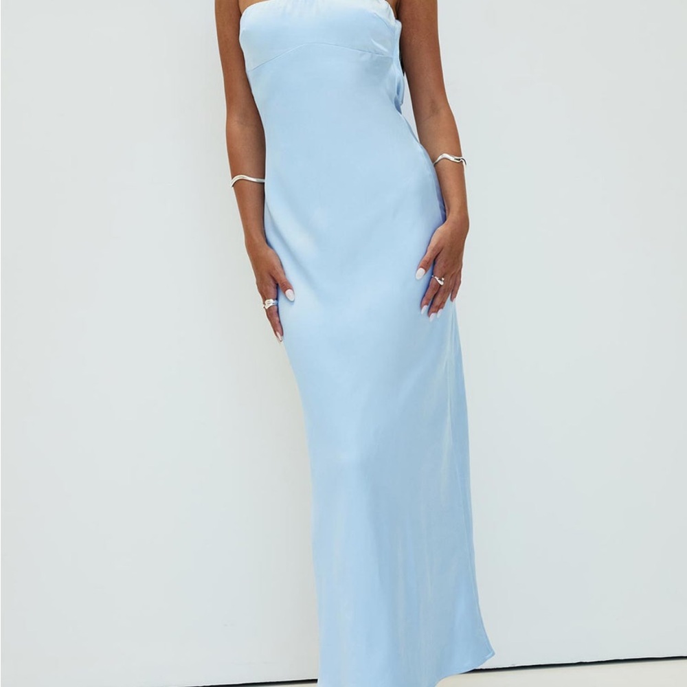 Princess Polly Blue Strapless Gown for Prom